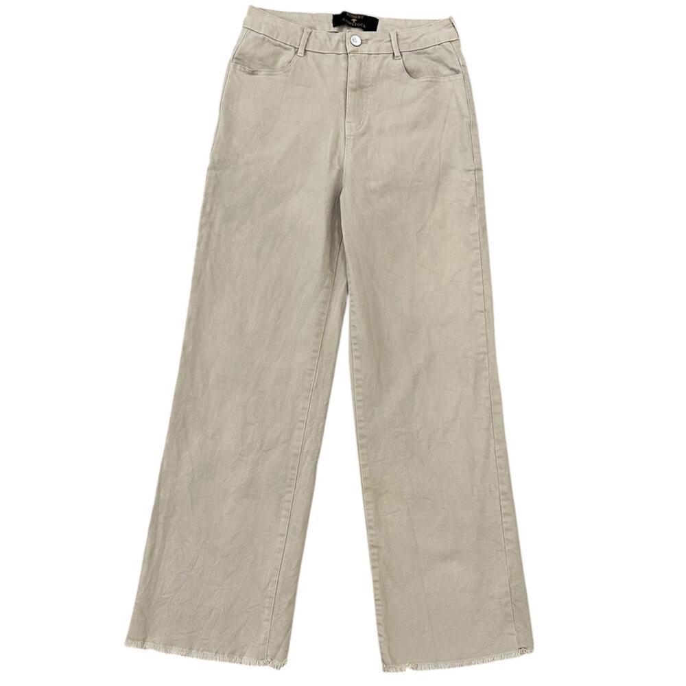 Robert Comstock Tan Minimalist Raw Hem Jeans
